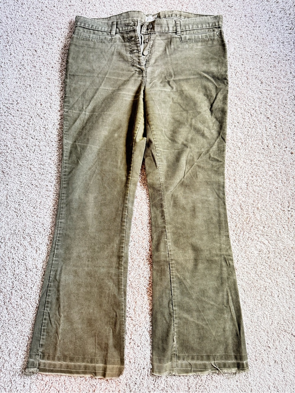 Calvin Klein Jeans Olive Green Corduroy Flare Pants